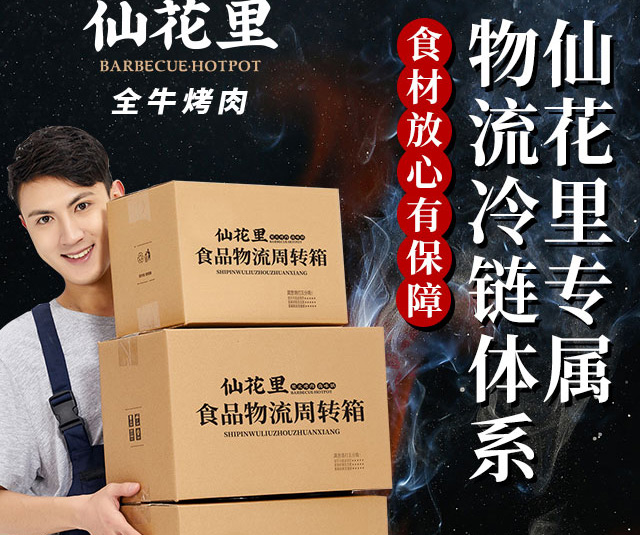 仙花里烤肉招商海报